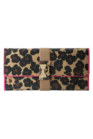  MUVEIL ミュベール 【MUVEIL BAG】レオパードパスポートケース ブラウンレオパードxピンク 