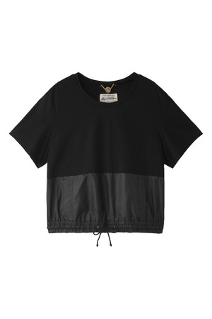  SALE 【50%OFF】 MUVEIL ミュベール タフタドッキングTシャツ ブラック 