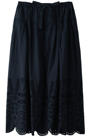 MUVEIL ミュベール 【MUVEIL WORK】インドシフリー刺繍入りスカート ネイビー
