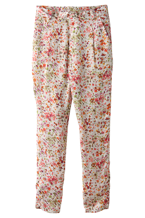  SALE 【70%OFF】 [VOUS ETES ヴゼット] フラワープリント サイドボタンパンツ オレンジ 