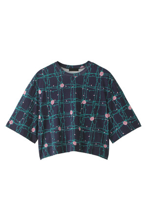  SALE 【50%OFF】 G.V.G.V. ジーヴィージーヴィ ローズプリントクロップドトップス ネイビー 