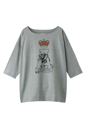  [A エィス] ロゴプリントTシャツ トップグレー 