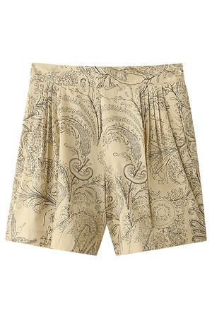  A エィス ペイズリー柄ショートパンツ クリーム 