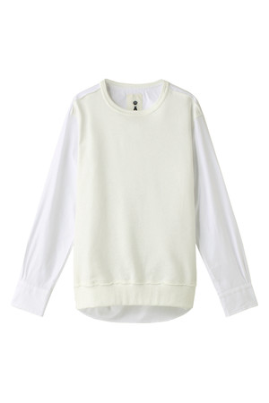  SALE 【50%OFF】 A エィス メンズ（MENS）シャツコンビTシャツ ホワイト 