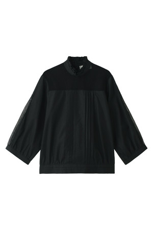  SALE 【40%OFF】 Laula ラウラ メッシュコンビブラウス ブラック 