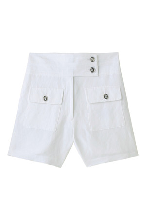  SALE 【50%OFF】 Laula ラウラ ダブルポケットショートパンツ ホワイト 