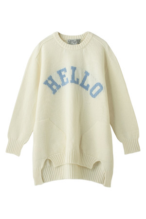  SALE 【50%OFF】 iliann loeb イリアンローヴ 【ELLE SHOP 5周年限定】HELLOニットプルオーバー オフホワイト 