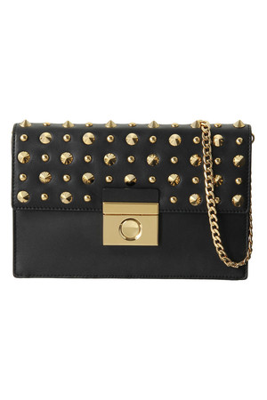  SALE 【50%OFF】 MILLY ミリー チェーン付きスタッズクラッチバッグ ブラック 