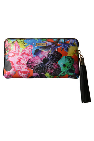  SALE 【30%OFF】 MILLY ミリー フラワープリントクラッチバッグ ピンク 