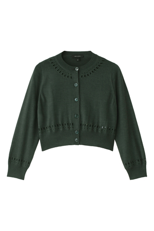  SALE 【40%OFF】 [MARC JACOBS マーク ジェイコブス] 3/4 SLV CREW NECK CROPPED CARD ダークグリーン 