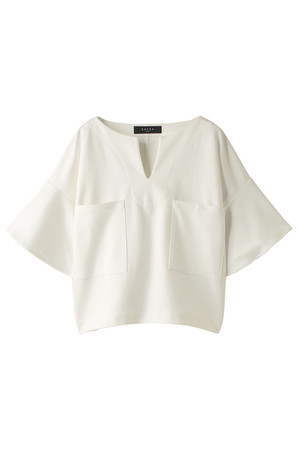  SACRA サクラ ツイルジャージーWポケットトップス ホワイト 