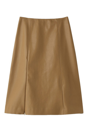  SALE 【50%OFF】 [AULA AILA アウラ アイラ] SMOOTH LEATHER SKIRT キャメル 