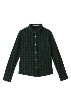  SALE 【50%OFF】 [AULA AILA アウラ アイラ] FLANNEL CHECK シャツ グリーン 