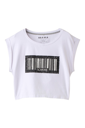  SALE 【50%OFF】 [AULA AILA アウラ アイラ] SCAN ME Tシャツ ホワイト 