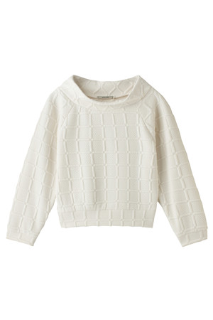  SALE 【50%OFF】 AULA AILA アウラ アイラ SQUARE JAQCUARD TOPS オフホワイト 