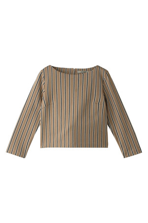  SALE 【50%OFF】 AULA AILA アウラ アイラ TRAD STRIPE TOPS キャメル 