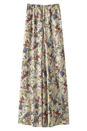  [AULA AILA アウラ アイラ] 【予約販売】FLOWER SATIN SKIRT オフホワイト 