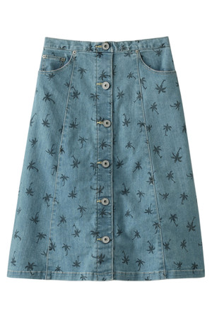  SALE 【50%OFF】 AULA AILA アウラ アイラ 【AULA AILA by the sea】PARM TREE DENIM FRAREスカート ライトブルー 