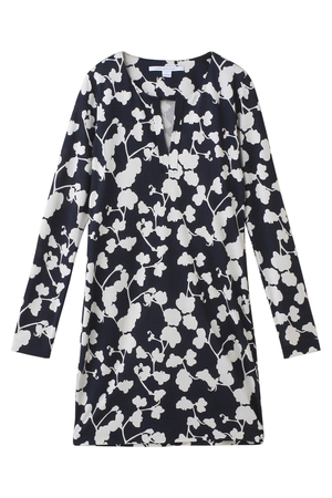 [DIANE von FURSTENBERG ダイアン フォン ファステンバーグ] プリントワンピース ネイビー 