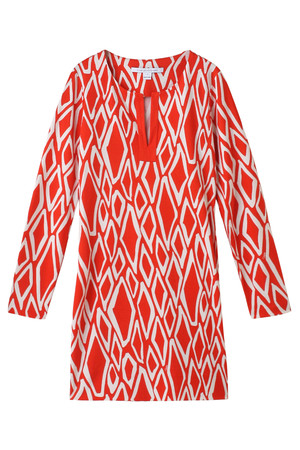  SALE 【50%OFF】 DIANE von FURSTENBERG ダイアン フォン ファステンバーグ プリントスムースチュニック オレンジ 