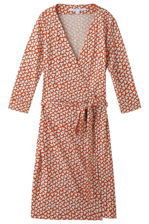  SALE 【50%OFF】 DIANE von FURSTENBERG ダイアン フォン ファステンバーグ シルクプリントラップワンピース オレンジ 