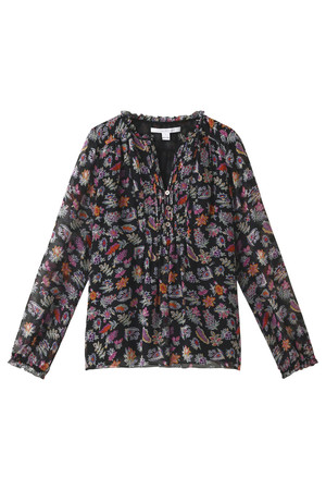  DIANE von FURSTENBERG ダイアン フォン ファステンバーグ フラワープリントブラウス ブラック 