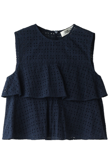 SALE 【30%OFF】 DIANE von FURSTENBERG ダイアン フォン ファステンバーグ 【DVF STUDIO】ティアードノースリーブブラウス ネイビー