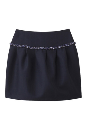  SALE 【40%OFF】 [JILLSTUART ジル スチュアート] パール付タックスカート ネイビー 