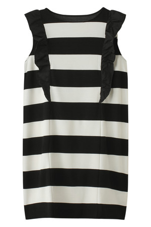  SALE 【40%OFF】 [JILLSTUART ジル スチュアート] フリル付ボーダーワンピース ブラック 