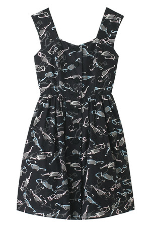 SALE 【30%OFF】 JILLSTUART ジル スチュアート メガネ柄ジャンパースカート ブラック