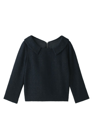  JILLSTUART ジル スチュアート ラメツイードブラウス ネイビー 