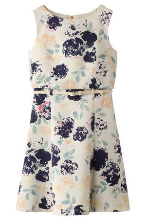  JILLSTUART ジル スチュアート フラワープリント切替ワンピース ホワイト 