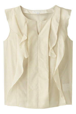  JILLSTUART ジル スチュアート ノースリーブフリルブラウス オフホワイト 