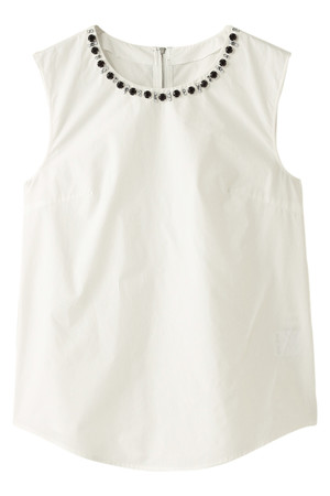  JILLSTUART ジル スチュアート ビジューノースリーブブラウス ホワイト 