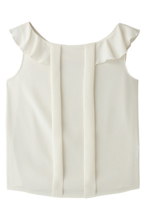  SALE 【50%OFF】 JILLSTUART ジル スチュアート フリルタックブラウス ホワイト 