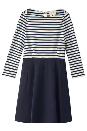  SALE 【50%OFF】 kate spade NEW YORK ケイト・スペード ニューヨーク ボーダー切替ドレス ネイビー 