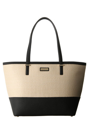  kate spade NEW YORK ケイト・スペード ニューヨーク CEDAR STREET STRA SMALL HARMONY トートバッグ ブラックx柄 