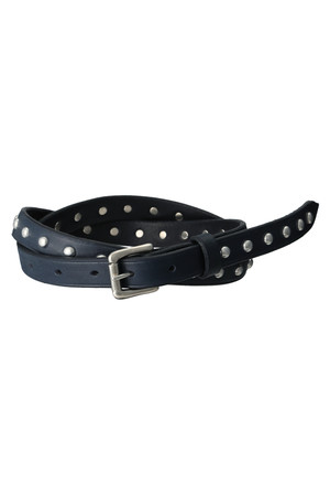  Scye サイ Cow Shoulder Pewter Studed Belt ネイビー 