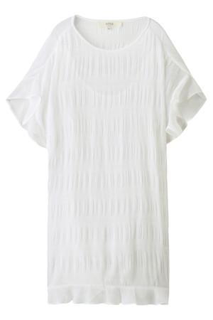  SALE 【40%OFF】 vanessabruno ヴァネッサブリューノ スモックジョーゼットワンピース ホワイト 