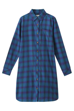  SALE 【60%OFF】 [Kai Lani カイラニ] Check Shirt OP ブルー×グリーン 