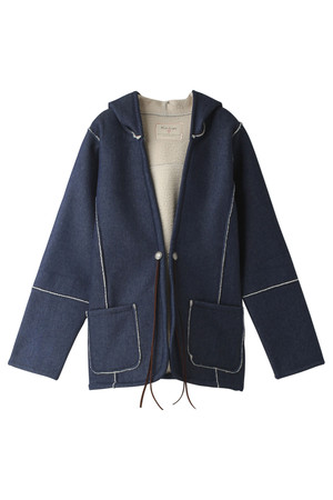  SALE 【70%OFF】 Kai Lani カイラニ Denim Boa Coat ネイビー 