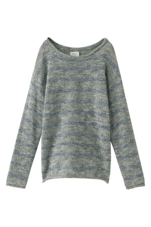  SALE 【70%OFF】 Kai Lani カイラニ Mix knit border PO グレー 