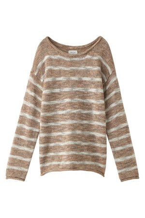  SALE 【70%OFF】 Kai Lani カイラニ Mix knit border PO ピンク 