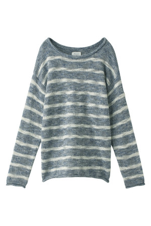  SALE 【70%OFF】 Kai Lani カイラニ Mix knit border PO ブルー 