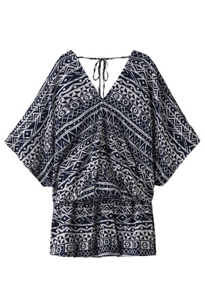  Kai Lani カイラニ 【ginger and sprout】NATIVE PRINT DOLMAN OP ネイビー 