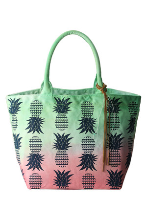  Kai Lani カイラニ 【ginger and sprout】DYED PINEAPPLE TOTE ミントxピンク 