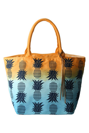  Kai Lani カイラニ 【ginger and sprout】DYED PINEAPPLE TOTE オレンジxブルー 