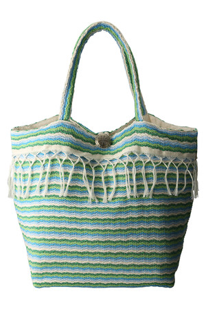  Kai Lani カイラニ 【AVALON】WAVE BORDER TOTE グリーン 