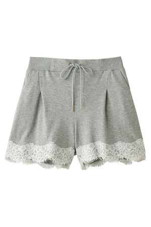  SALE 【30%OFF】 Kai Lani カイラニ 【iriiri】lace x sweat short pant グレー 