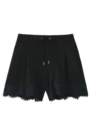  SALE 【30%OFF】 Kai Lani カイラニ 【iriiri】lace x sweat short pant ブラック 